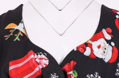 Nagy Méretű Vintage Karácsonyi Ruha Fekete