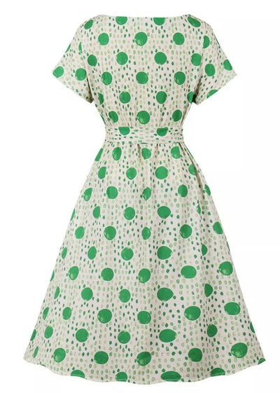 Vintage Pöttyös És Csíkos Ruha