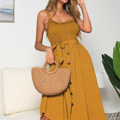 Vintage Hatvanas Évek Sárga Ruha