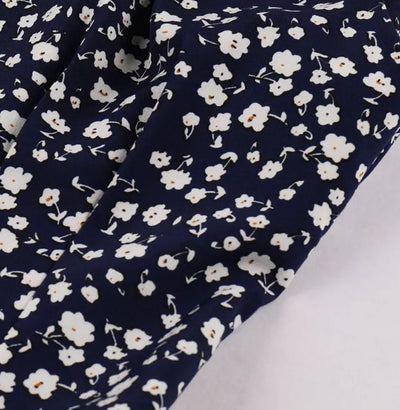 Vintage Magas Derekú Sötétkék Ruha