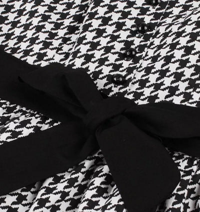 Vintage Fekete-Fehér Gingham Ruha