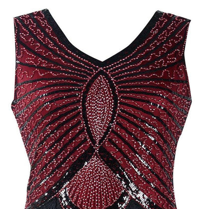 Vintage 1920-As Évek Art Deco Bordó Ruha