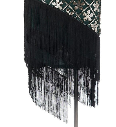 Vintage 20-As Évek Nagyméretű Zöld Arany Ruha