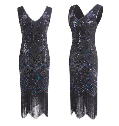 Vintage 20-As Évek Párizsi Ruha Fekete