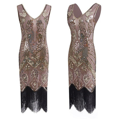 Vintage 20-As Évek Párizsi Rózsaszín Ruha