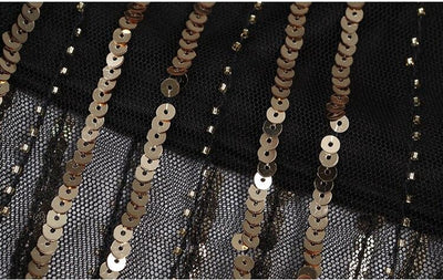 Vintage 20-As Évek Retro Ruha Fekete Arany