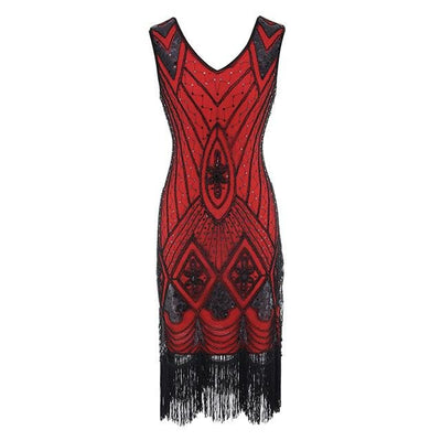 Vintage 20-As Évek Vörös Flitteres Ruha