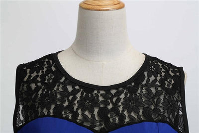 Vintage Kék Csipke Ruha