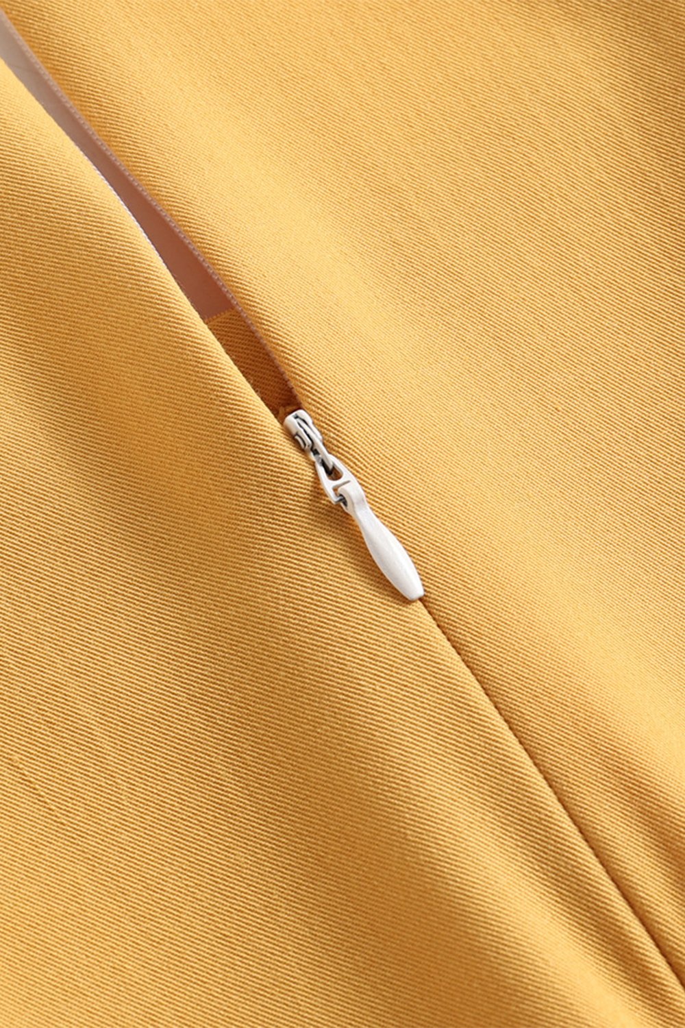 Vintage 1950-Es Évek Sárga Midi Ruha