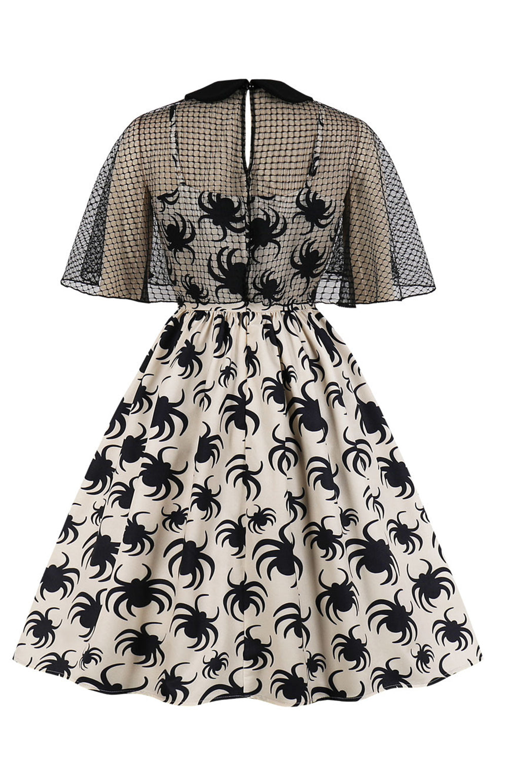 Fehér Pókmintás Vintage Halloween Ruha