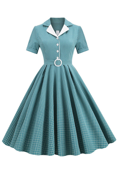 Vintage 50-Es Évek Stílusú Kockás Ruha