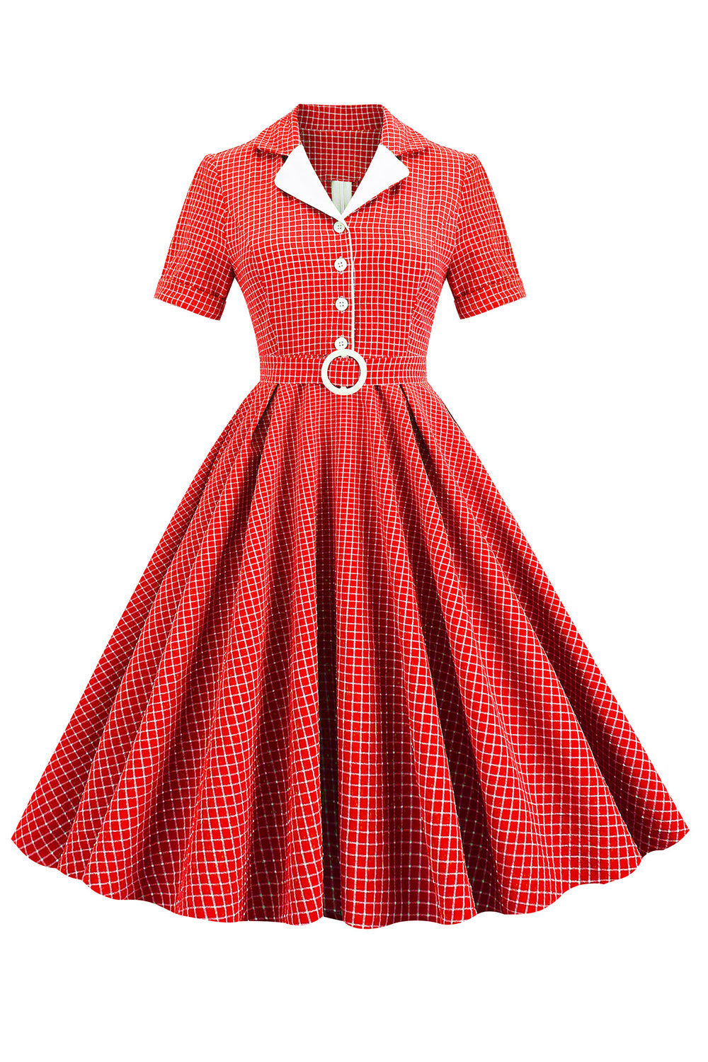 Vintage 50-Es Évek Stílusú Kockás Ruha
