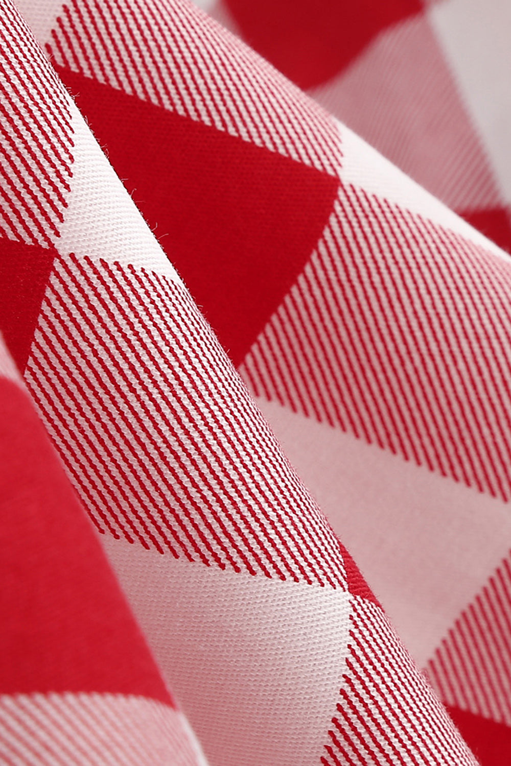 Vintage 1950-Es Évek Vörös Kockás A-Vonalú Ruha