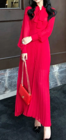 Vintage 40-Es Évek Magas Derekú Piros Ruha