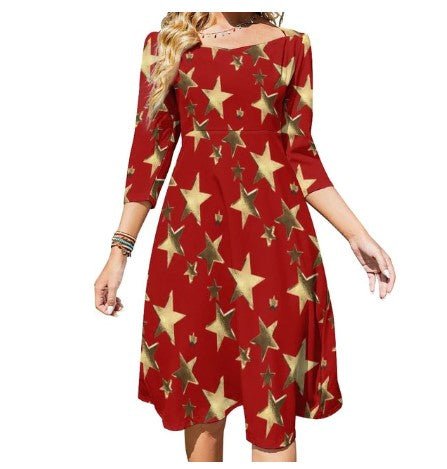 Női 70-Es Évek Vintage Piros Ruha