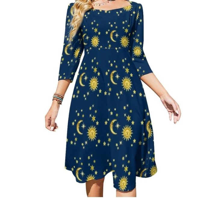 Női Kék Ruha 70-Es Évek Vintage Estje