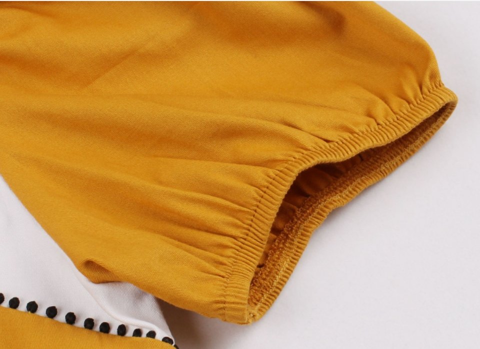 Szép Sárga És Fehér Ruha Vintage Design