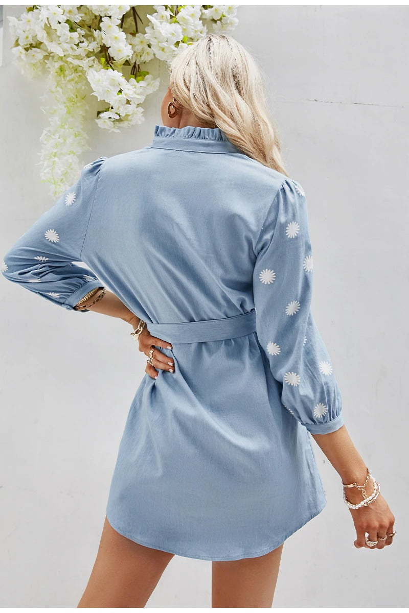 Világoskék Vintage Mini Ruha