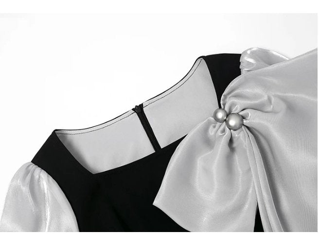 Vintage Vékony Fekete Ruha