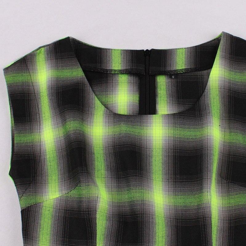 Ujjatlan Vintage Kockás Ruha