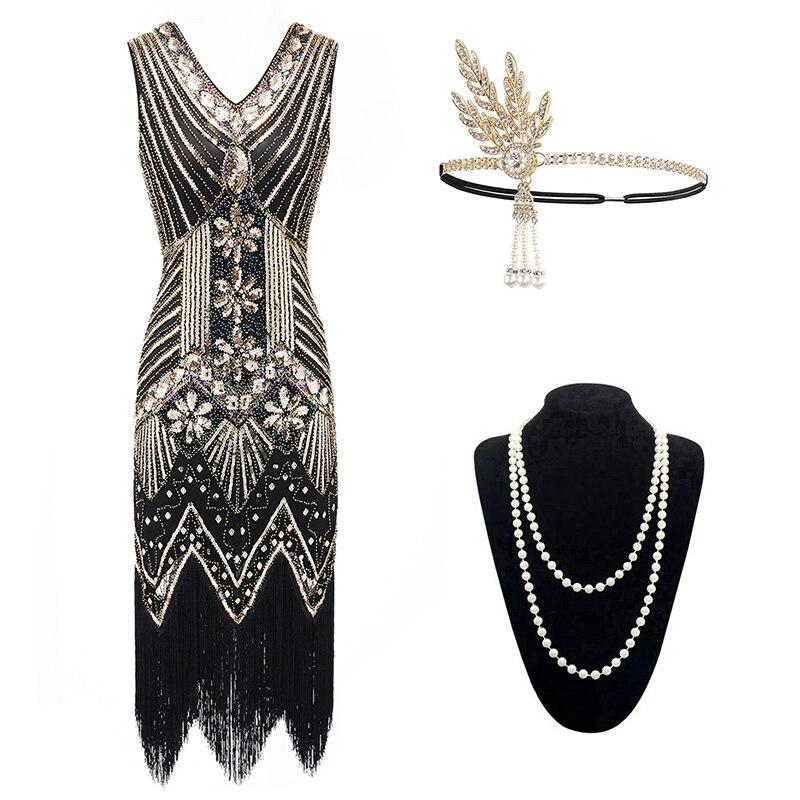 1920-As Évek Gatsby Dress Gold