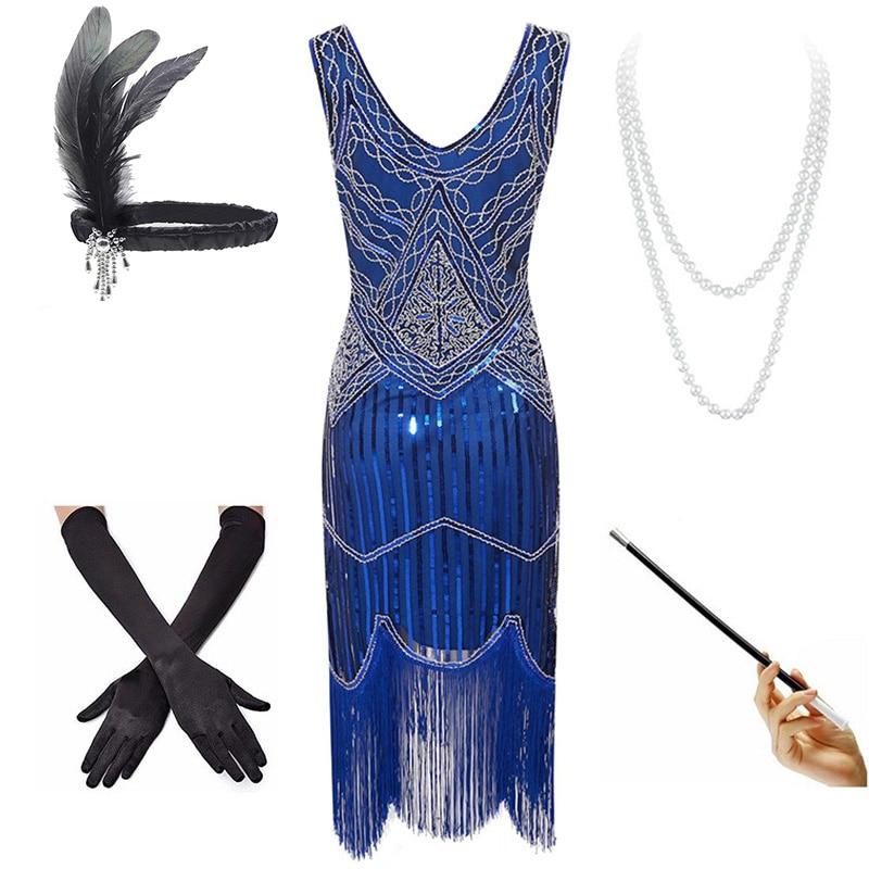 20-As Évek Vintage Kék Ruha