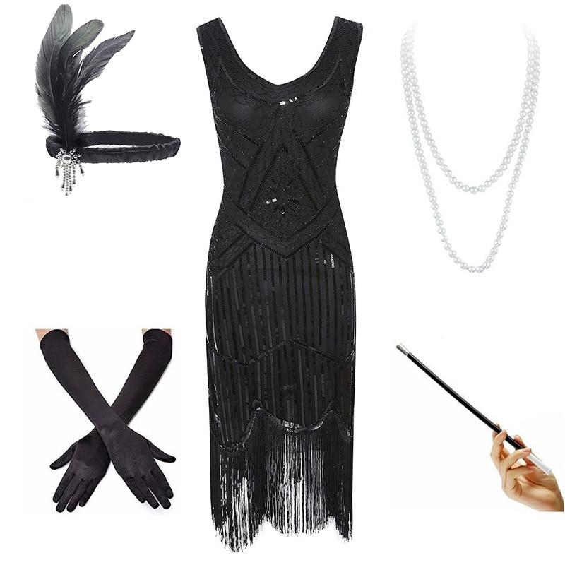 20-As Évek Vintage Fekete Ruha