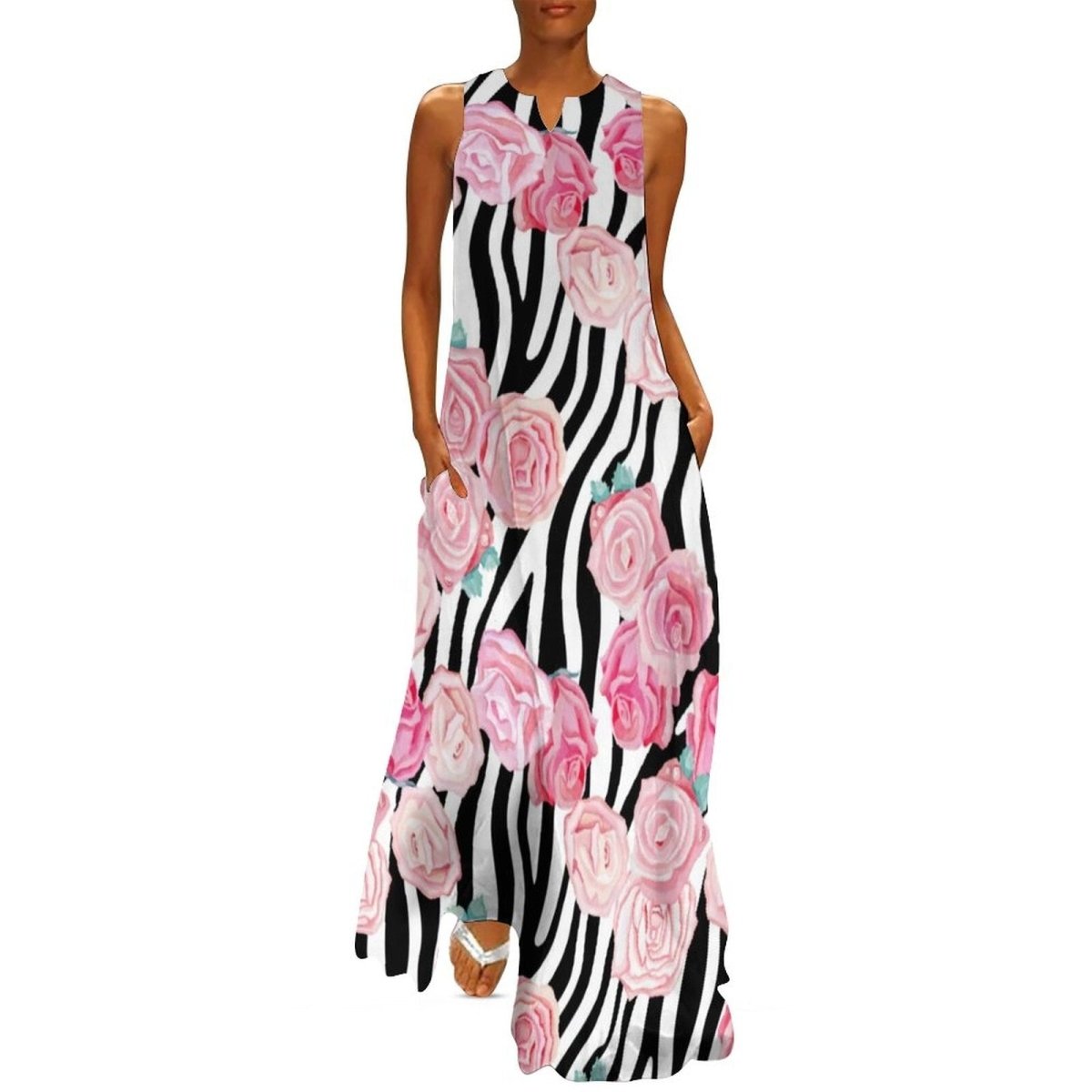 70-Es Évek Vintage Virágos Ruha