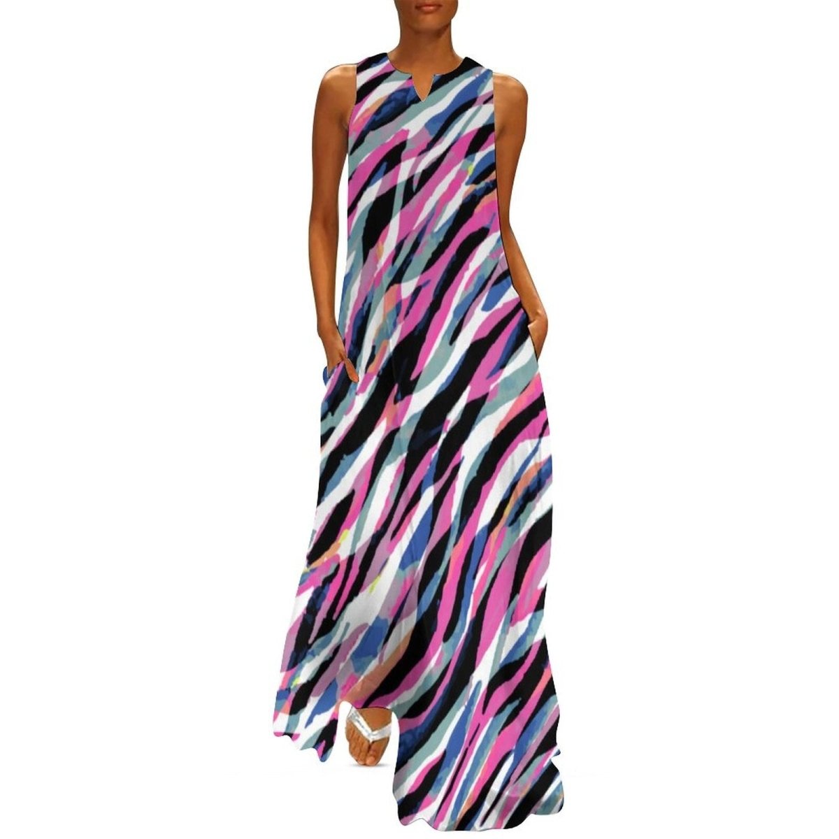 70-Es Évek Vintage Flowy Ruha