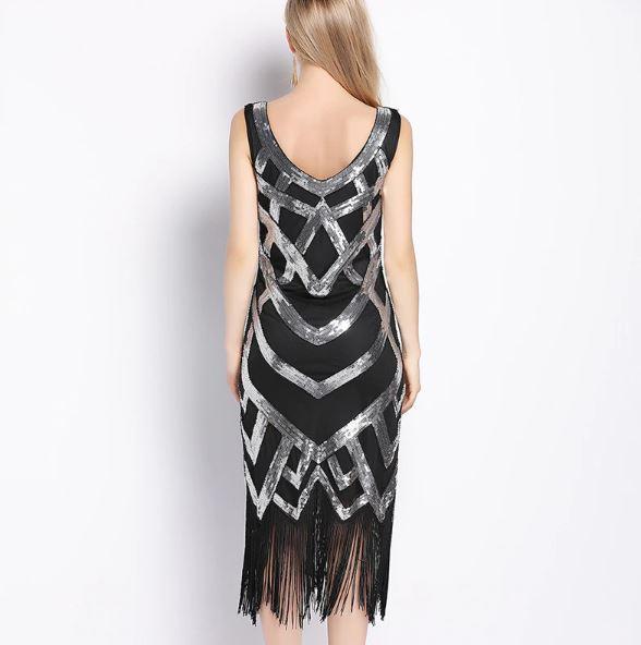 20-As Évek Vintage Ruha, Fekete Ezüst