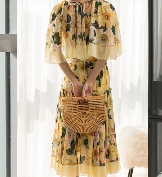 40-Es Évek Elegáns Sárga Ruha