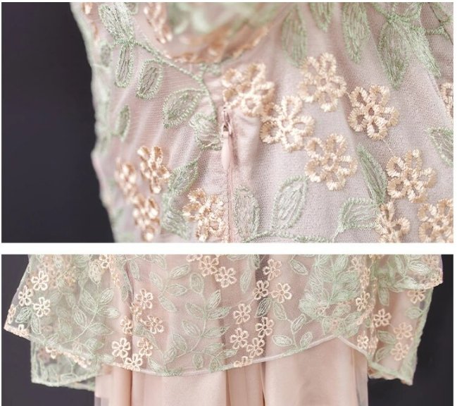 40-Es Évek Ruha Csipke Vintage Elegáns Szürke