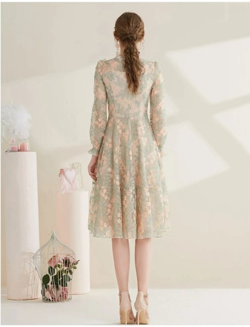 40-Es Évek Ruha Csipke Vintage Elegáns Szürke