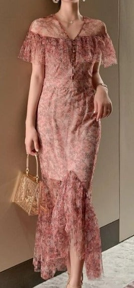 Szexi Rózsaszín Ruha 40-Es Évekből