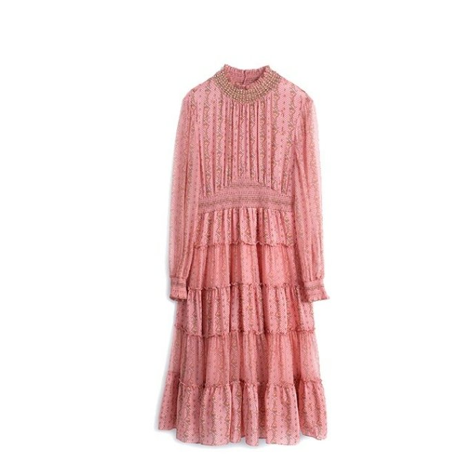 40-Es Évek Vintage Halvány Rózsaszín Ruha