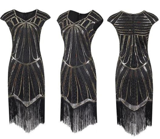 20-As Évek Charleston Dress Gold