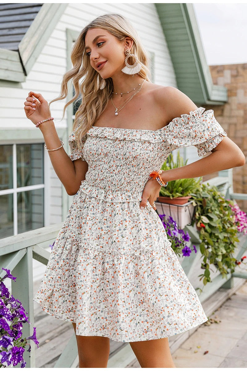 Vintage Szögletes Galléros Ruha