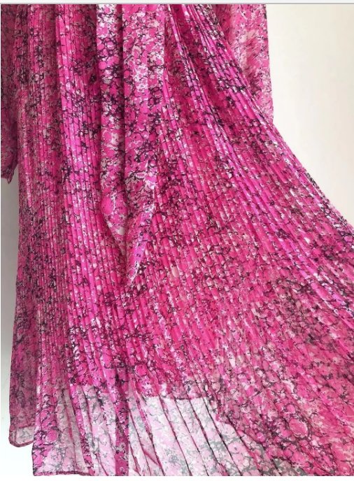 Vintage Rózsaszín Virágos Ünnepi Ruha