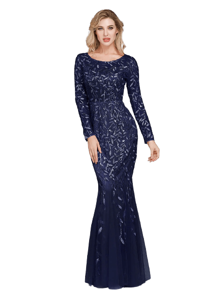 Elegáns Gatsby Estélyi Ruha, Sötétkék
