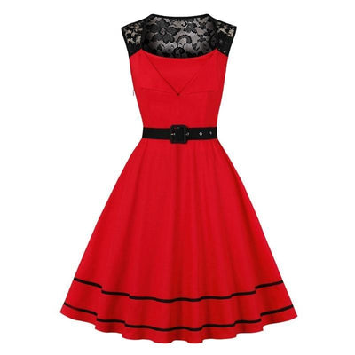 Vintage Rockabilly Piros Estélyi Ruha