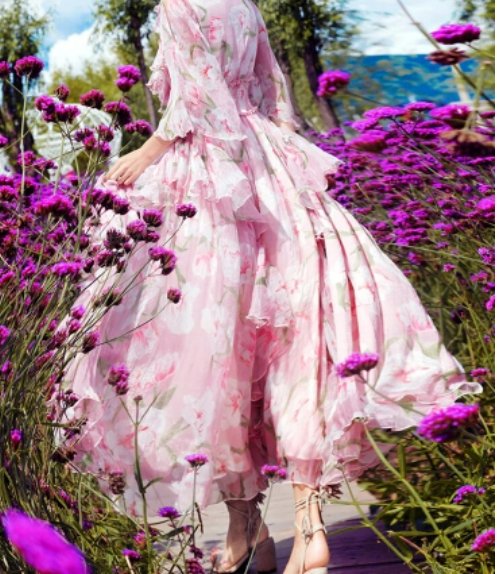 Vintage Rózsaszín Csipke Ruha