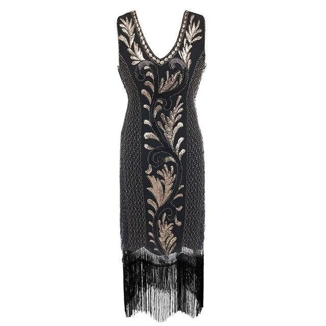 Fekete És Arany Gatsby Spirit Ruha