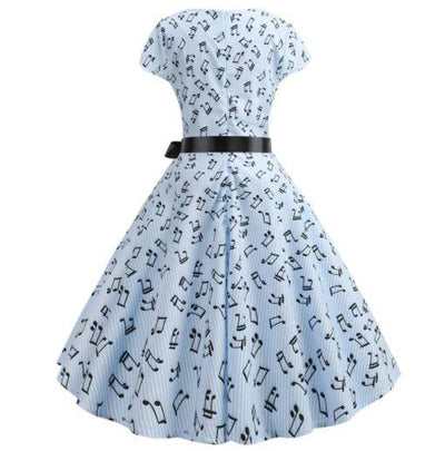 Vintage Music Blue Flared Ruha
