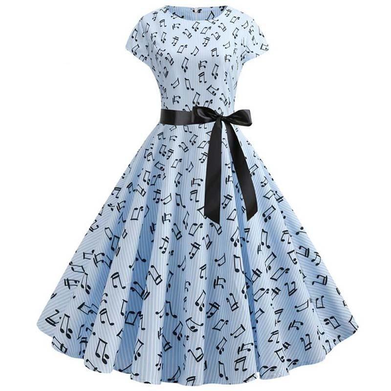 Vintage Music Blue Flared Ruha