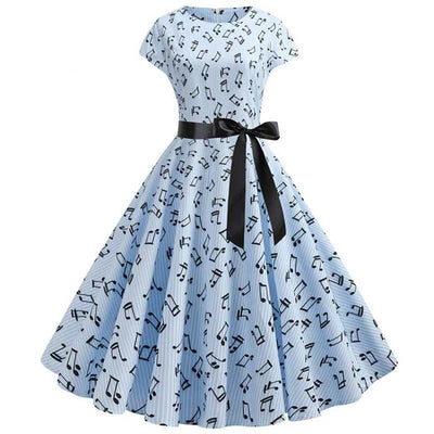Vintage Music Blue Flared Ruha