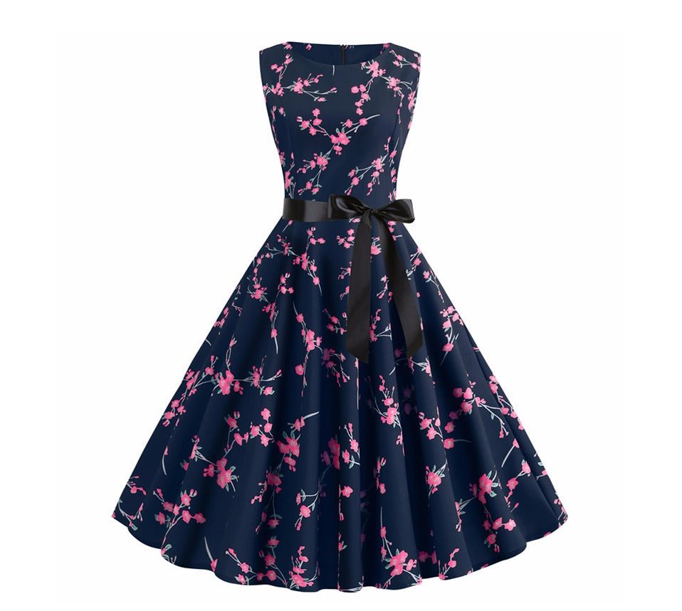 Vintage Navy Flowers Lobogó Ruha