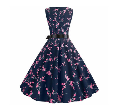 Vintage Navy Flowers Lobogó Ruha