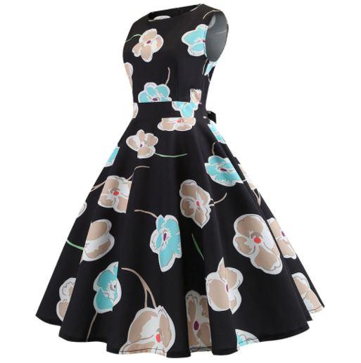 Vintage Black Flowers Lobogó Ruha