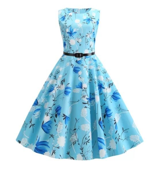 Tavaszi Vintage Kiszélesedő Ruha