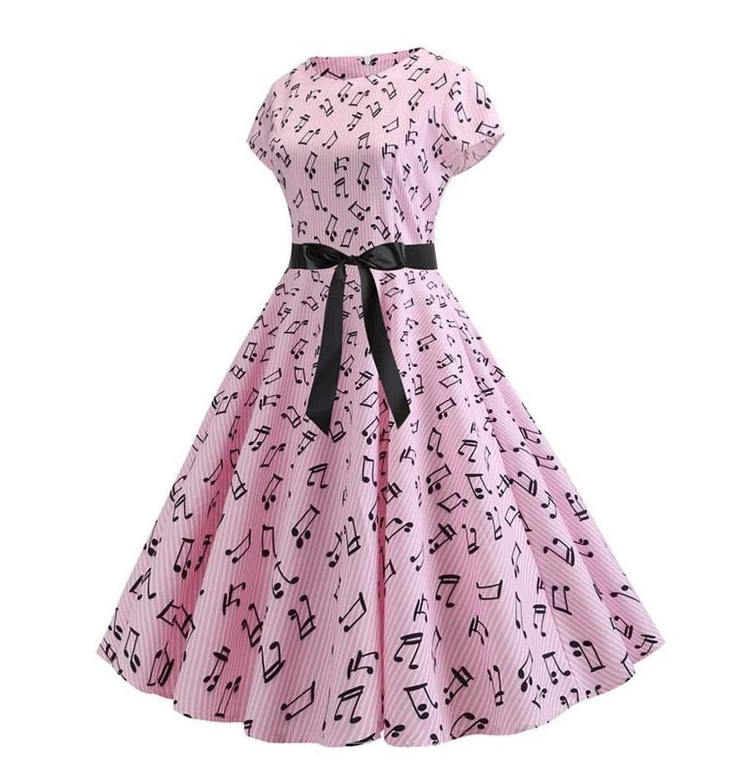 Tavaszi Vintage Rózsaszín Lobogó Ruha